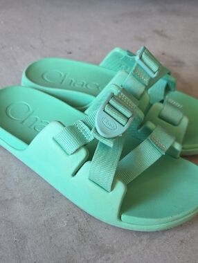 Chaco Mint Aqua Adjustable Slide Sandals Kids Size 3